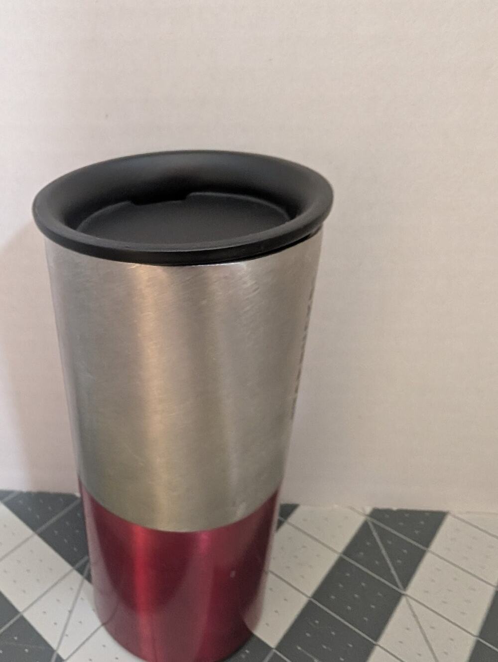 Starbucks 10oz Stainless Steel Insulated Travel Mug Tumbler Silver Red Hand Wash